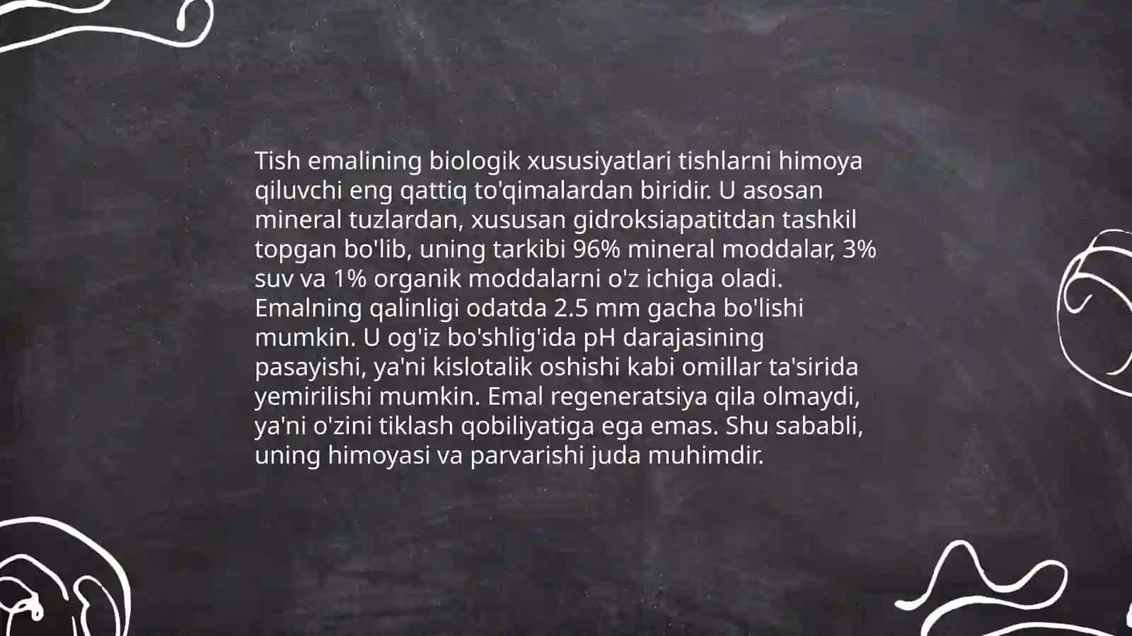 Tish qattiq to'qimalarini charxlash tamoyillari 4