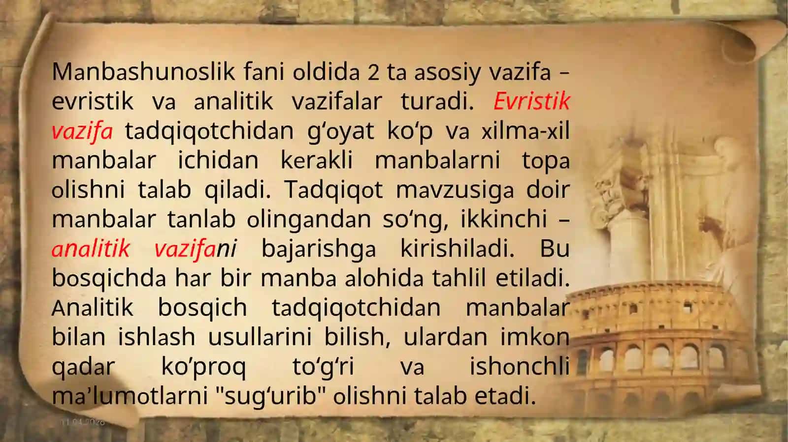 Tarixiy manbalarni o’rganish aniqlash va tahlil qilish 4