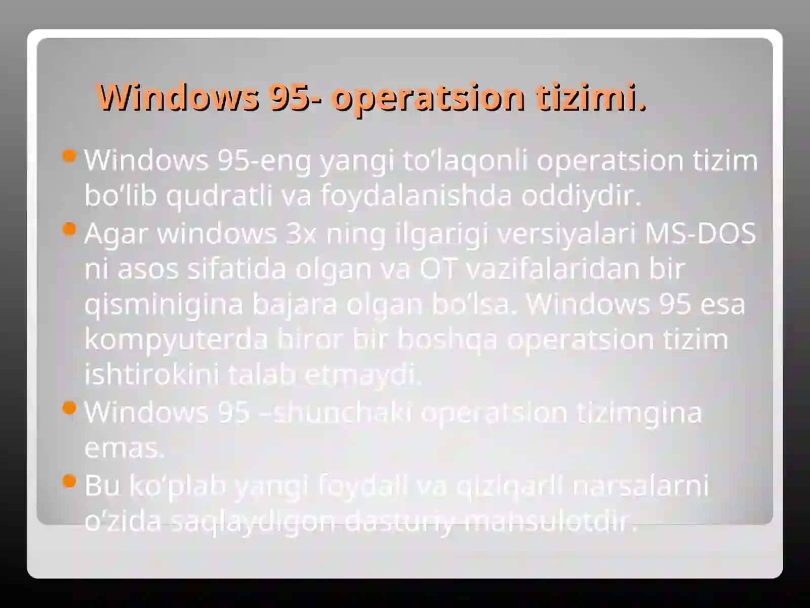 OPERATSION TIZIMLARI 4