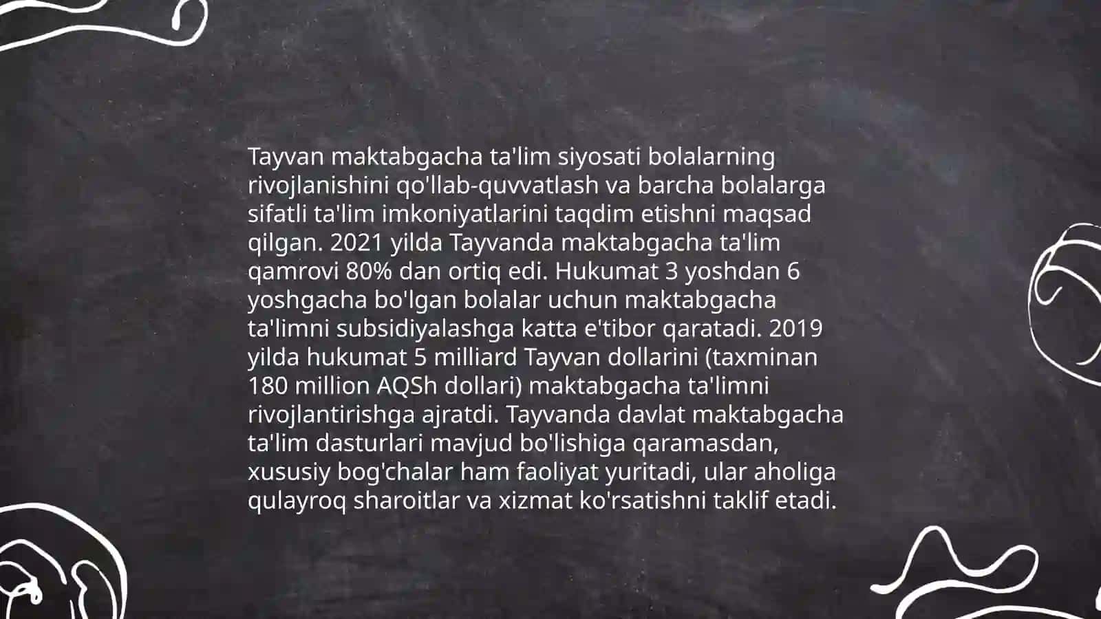 Tayvan davlatining ta'lim tizimi va xalqaro baholash dasturlaridagi o'rni haqida 4