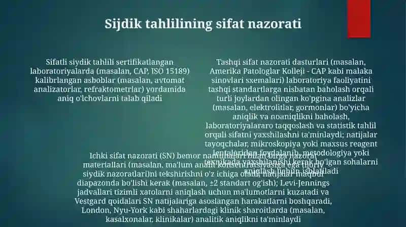 Siydikning sifat tahlili 4