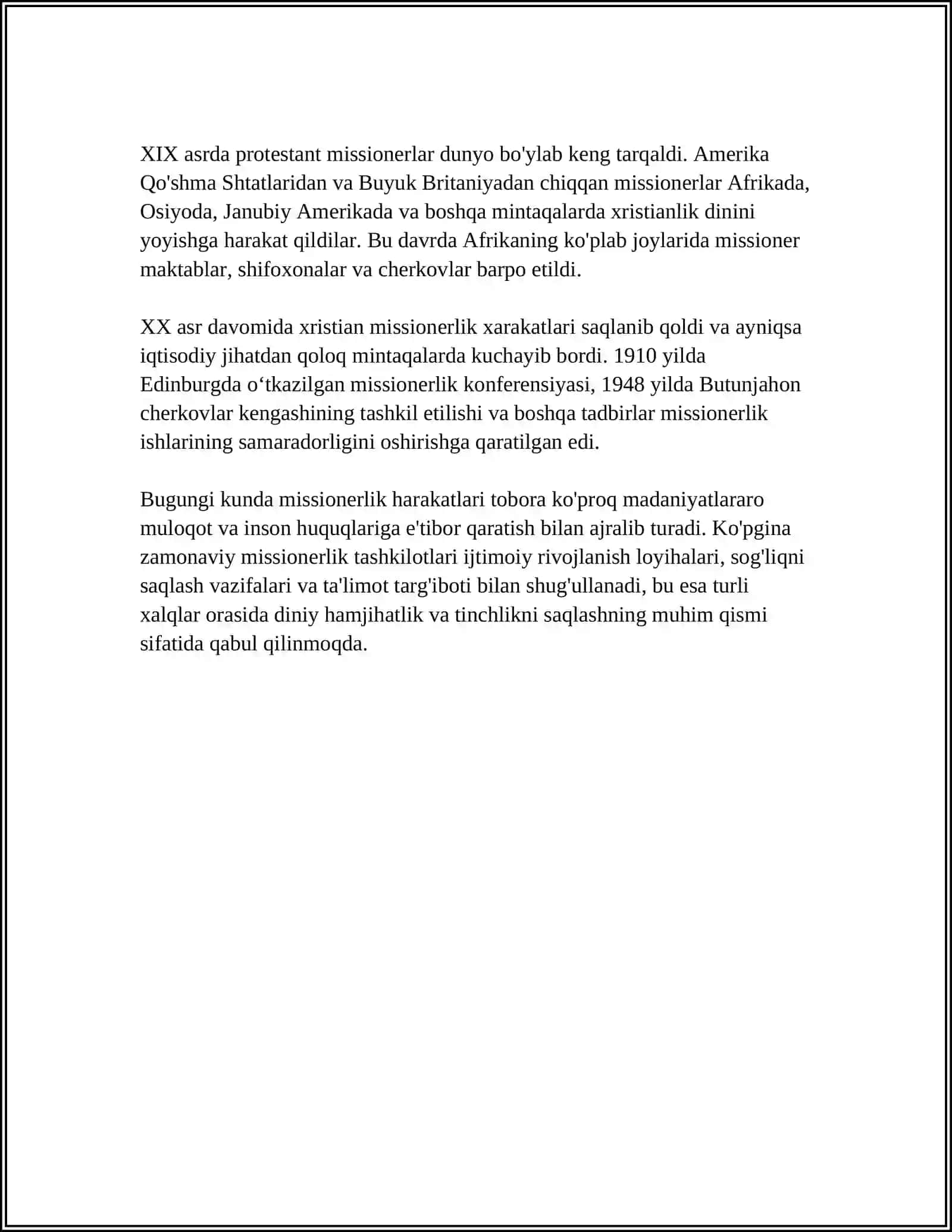 Missionerlik harakatlari O‘ZBEKISTONDA FAOLIYATI KUZATILGAN MISSIONERLIK HARAKATLARI VA ULARNING FAOLIYATLARINI OQIBATLARI 4