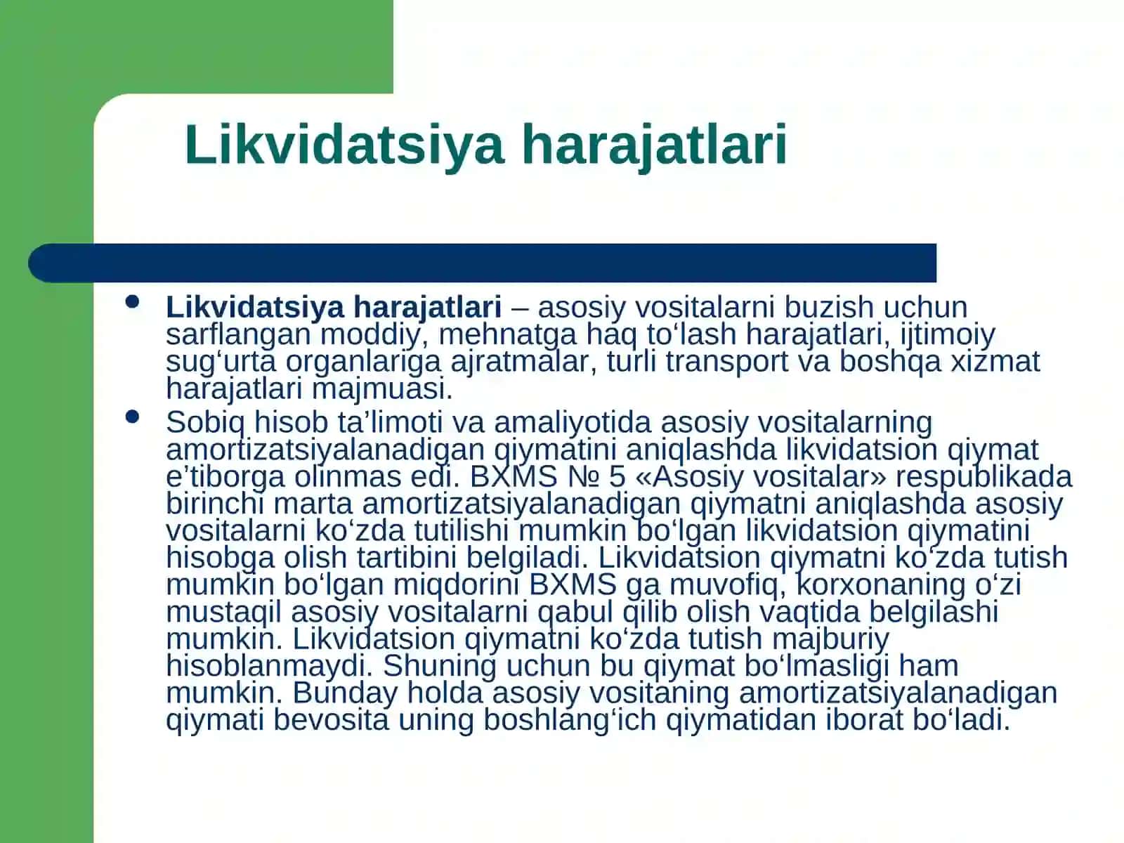 Amortizatsiya – asosiy va bilvostalarning eskirishi 4