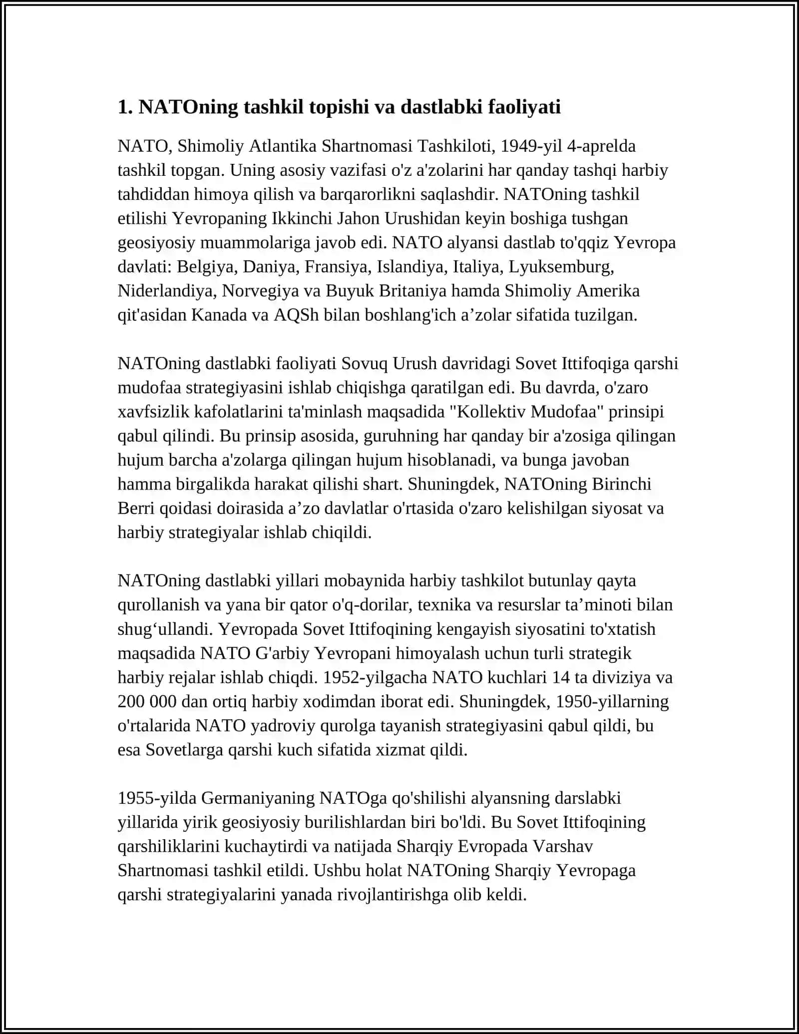 NATO VA VARSHAV SHARTNOMASI TASHKILOTLARNING FOLIYAT 4