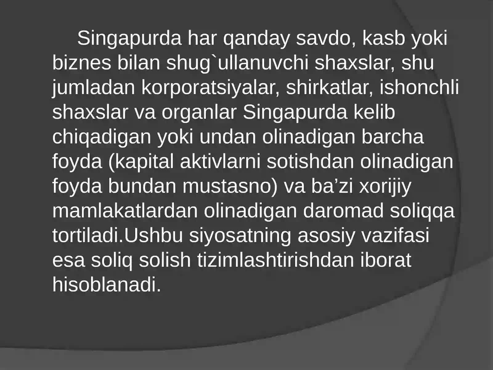 SINGAPUR DAVLATI SOLIQ TIZIMI 4