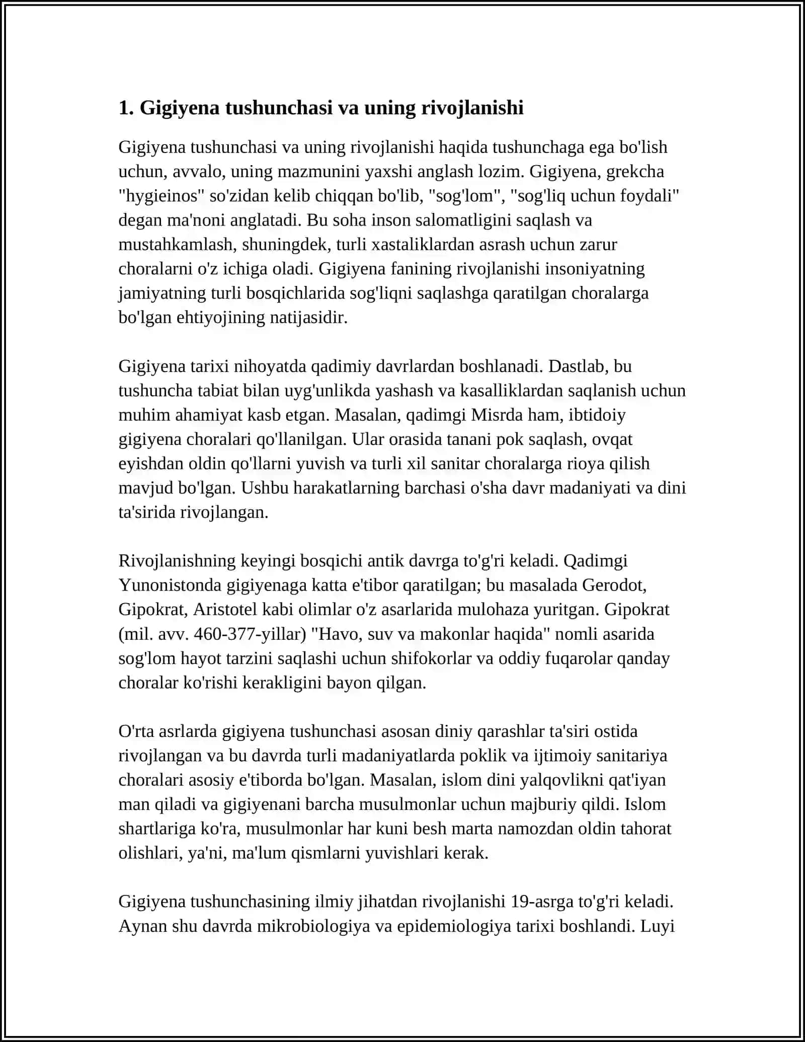 GIGIYENANING RIVOJLANISH TARIXI 4