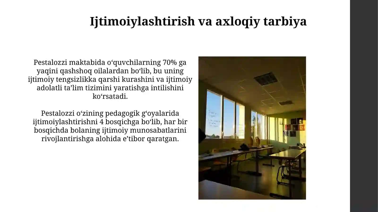 Iogann Genrix Pestalotssining pedagogik ğoyalari 4