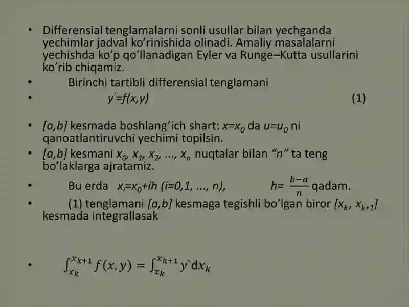 Differensial tenglamalarni taqribiy yechish usullari 4