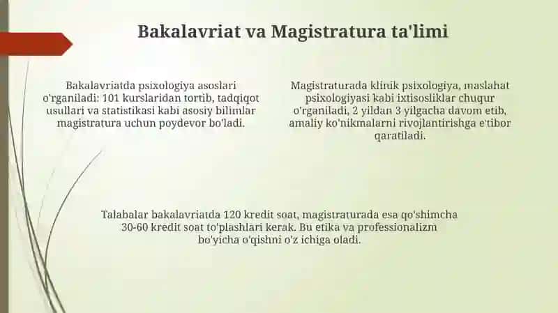 Psixologlarni tayyorlash bosqichlari 4