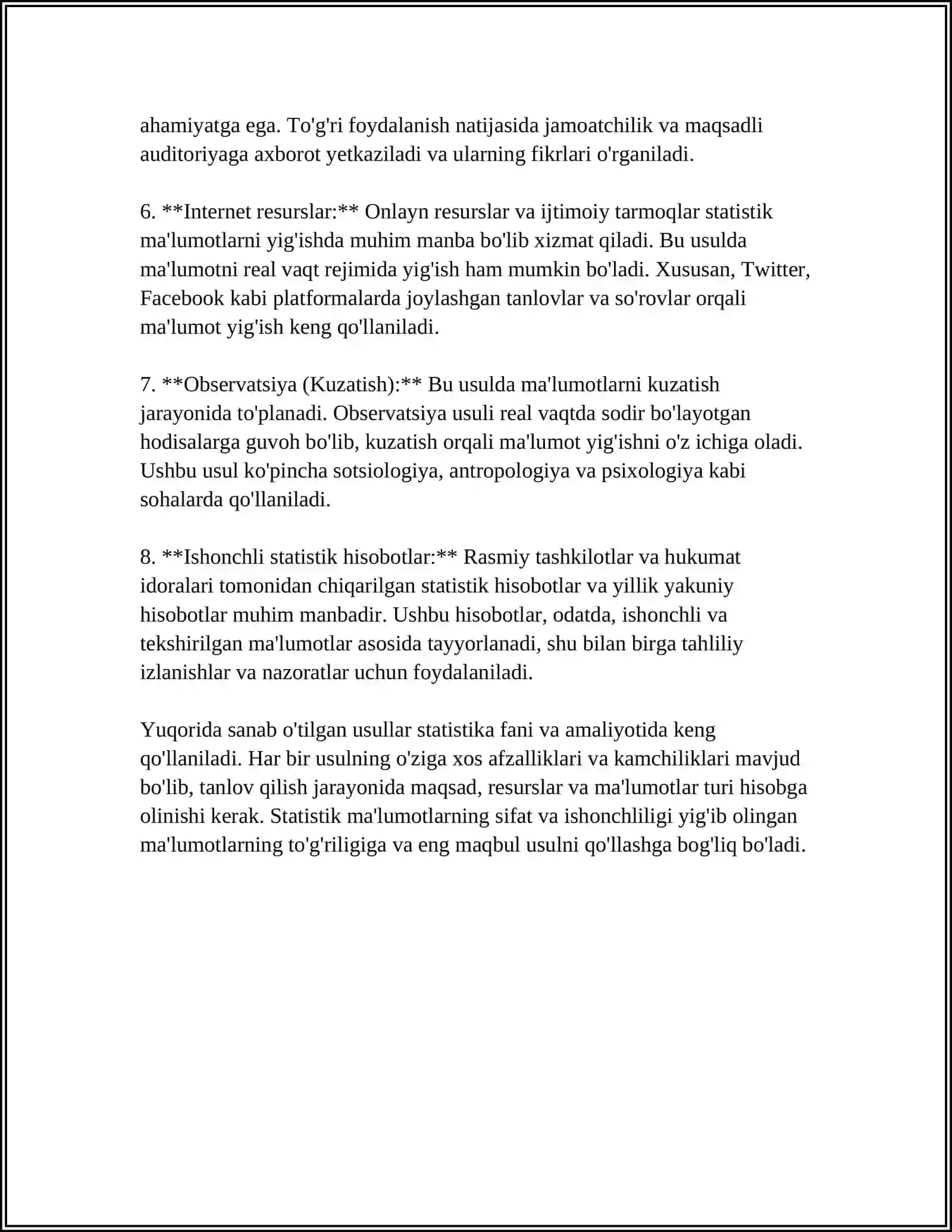 STATISTIKA FANINING USULLARI 4