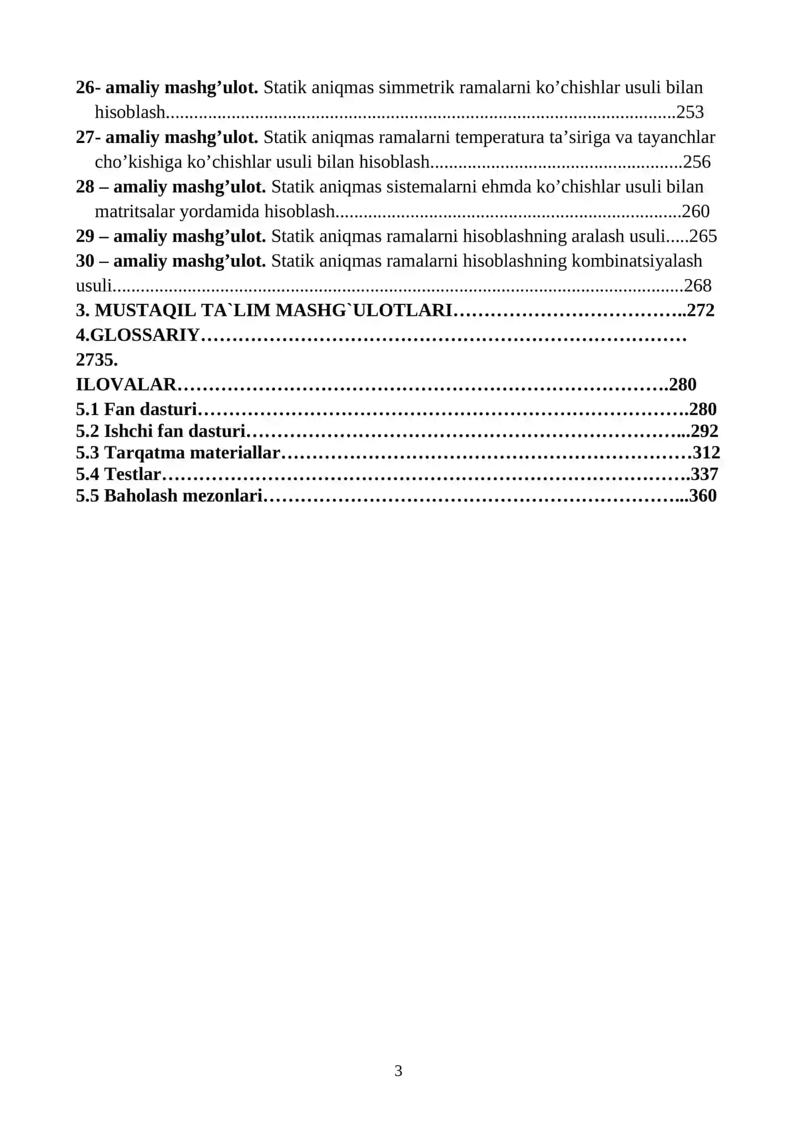 Qurilish Mexanikasi Fanidan O'quv Materiallari 4