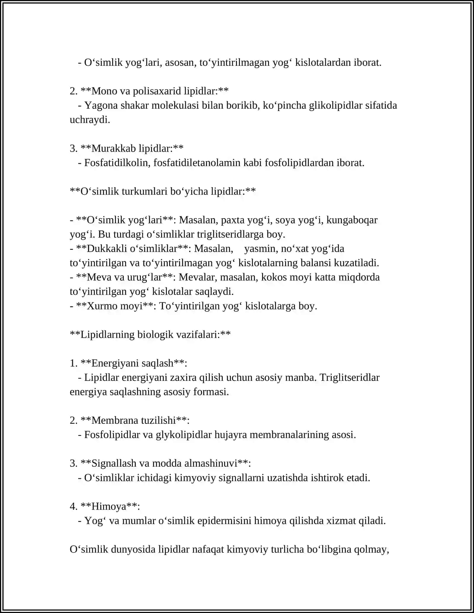 TARKIBIDA LIPIDLAR TUTUVCHI O'SIMLIKLAR 4