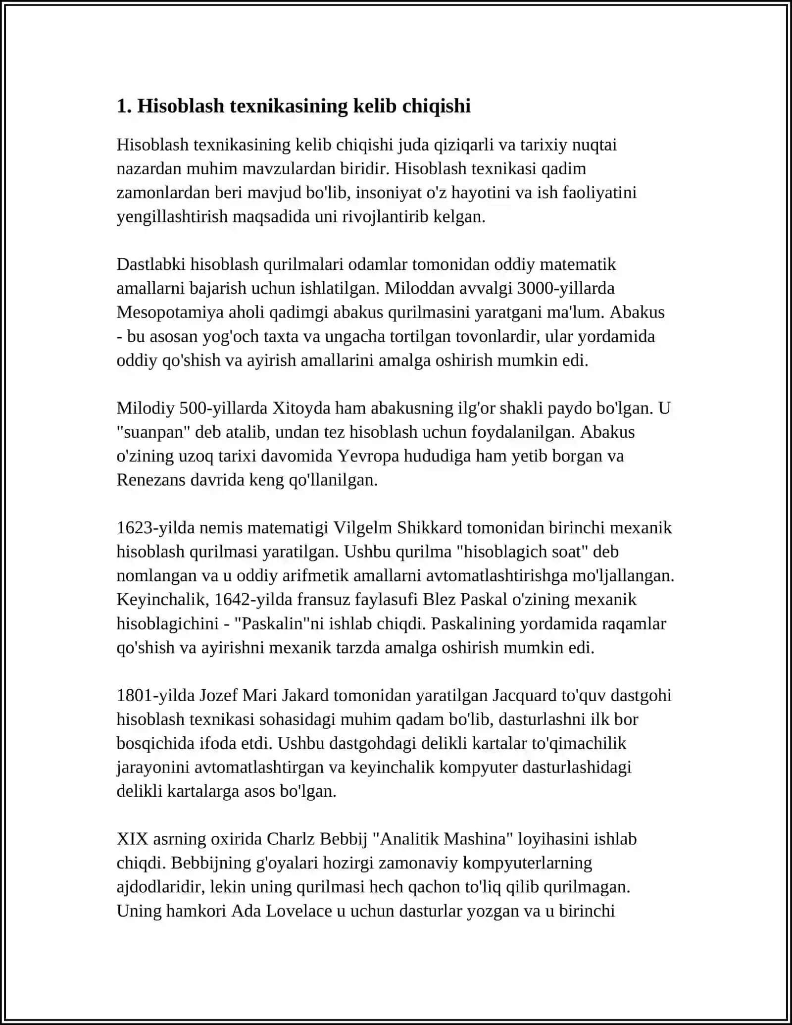 Hisoblash Texnikasi Rivojlanish Tarixi va Avlodlari 4