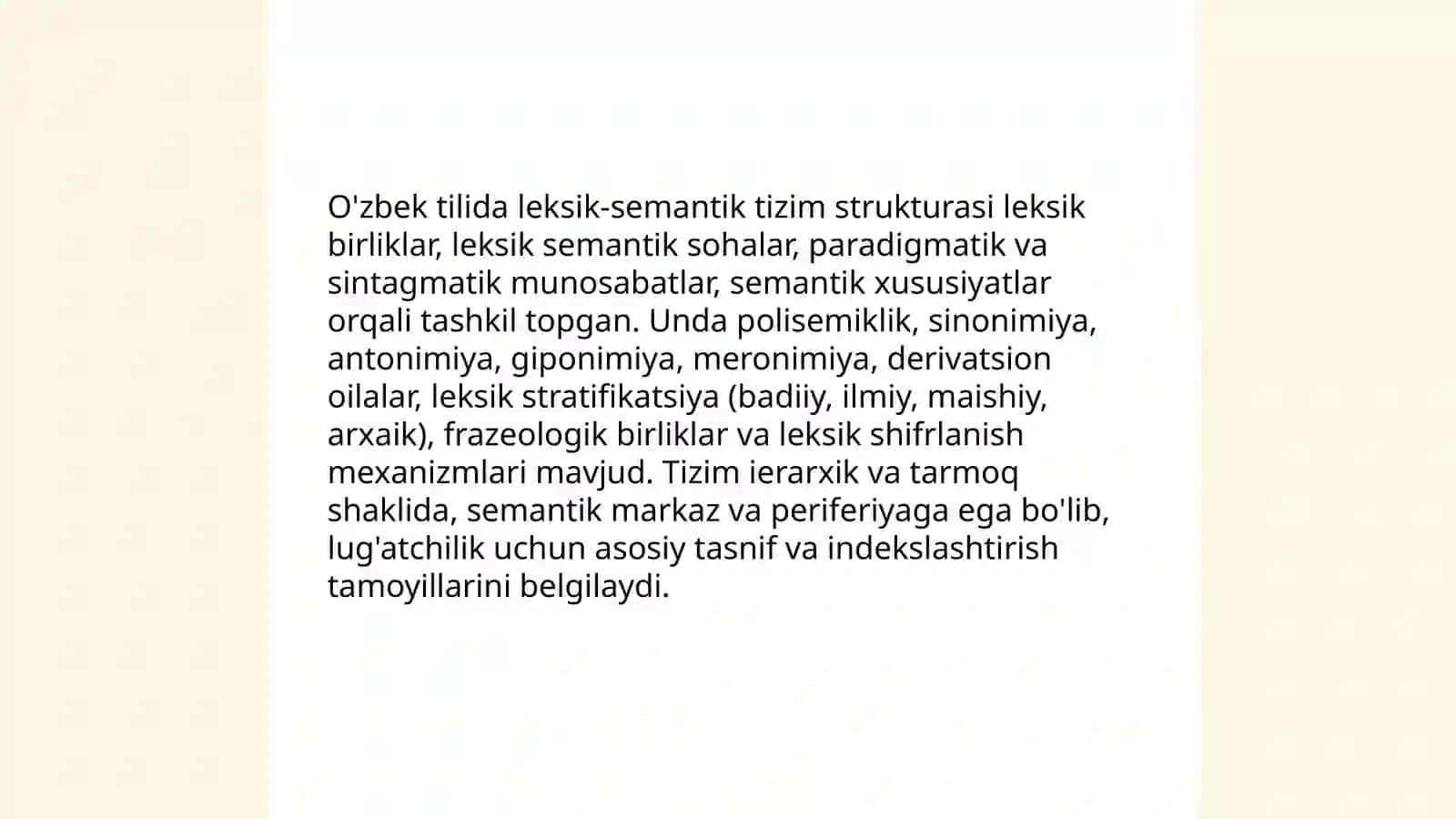 Leksikografiyaning maqsadi va vazifalari Oʻzbek tilida leksik semantik sistemalari 4