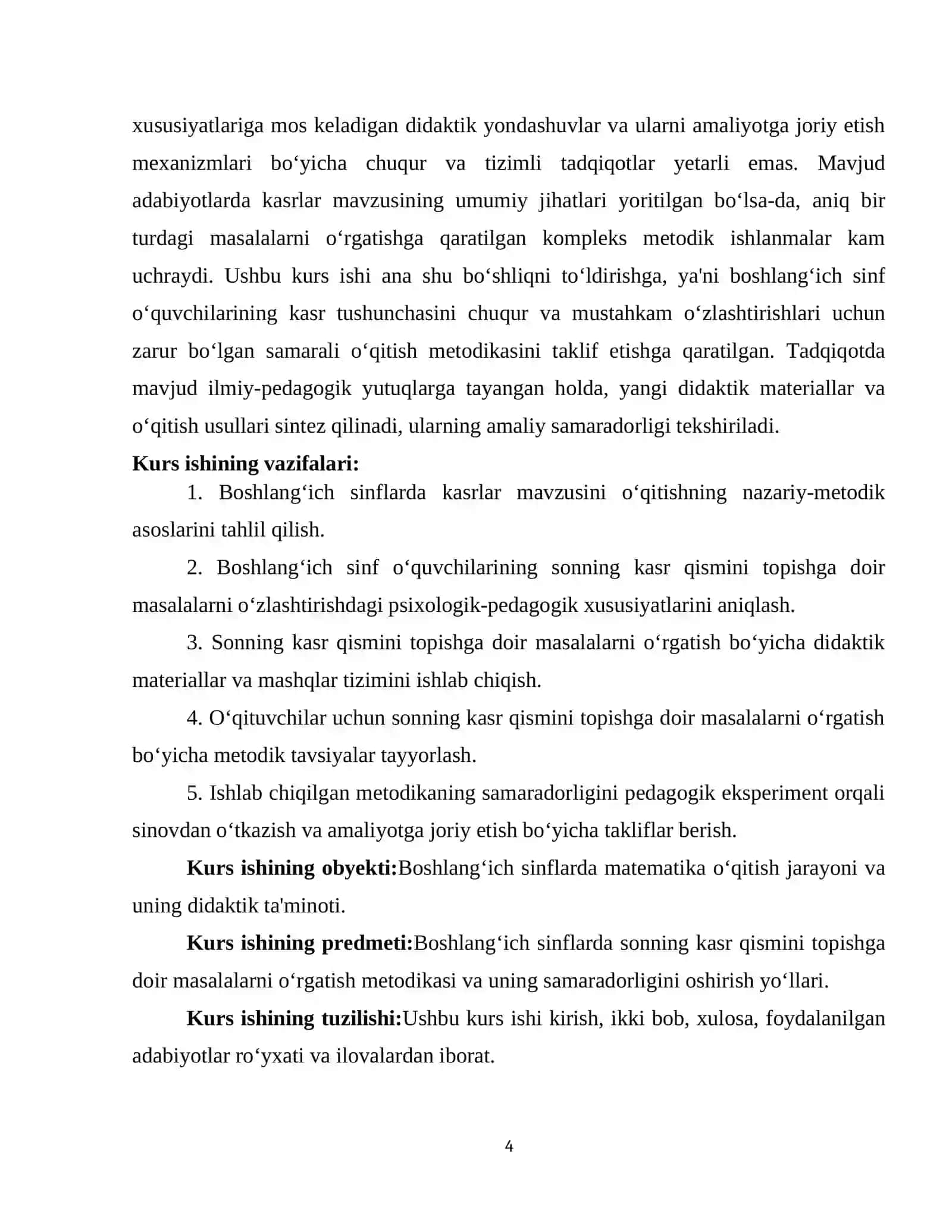 BOSHLANG'ICH SINFLARDA SONNING KASR QISMINI TOPISHGA DOIR MASALALARNI O'RGATISH METODIKASI 4