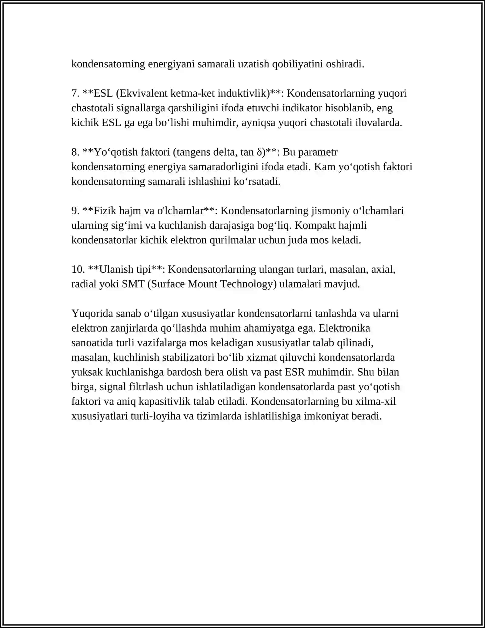 ASOSIY XOTIRA ELEMENTLARI SIFATIDA KONDENSATOR VA INDUKTIVLIK G`ALTAKLARNING XUSUSIYATLARI 4