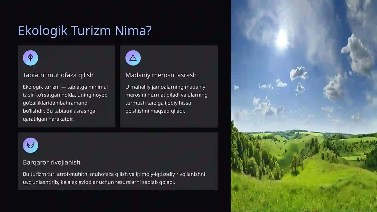 MINTAQALARDA EKOLOGIK TURIZM RESURSLARI VA ULARDAN FOYDALANISH 4