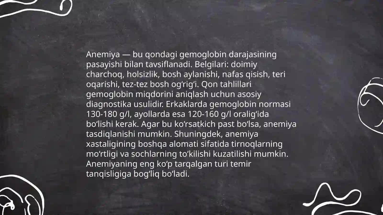 Anemiyalar( Temir tanqis kamqonlar) 4