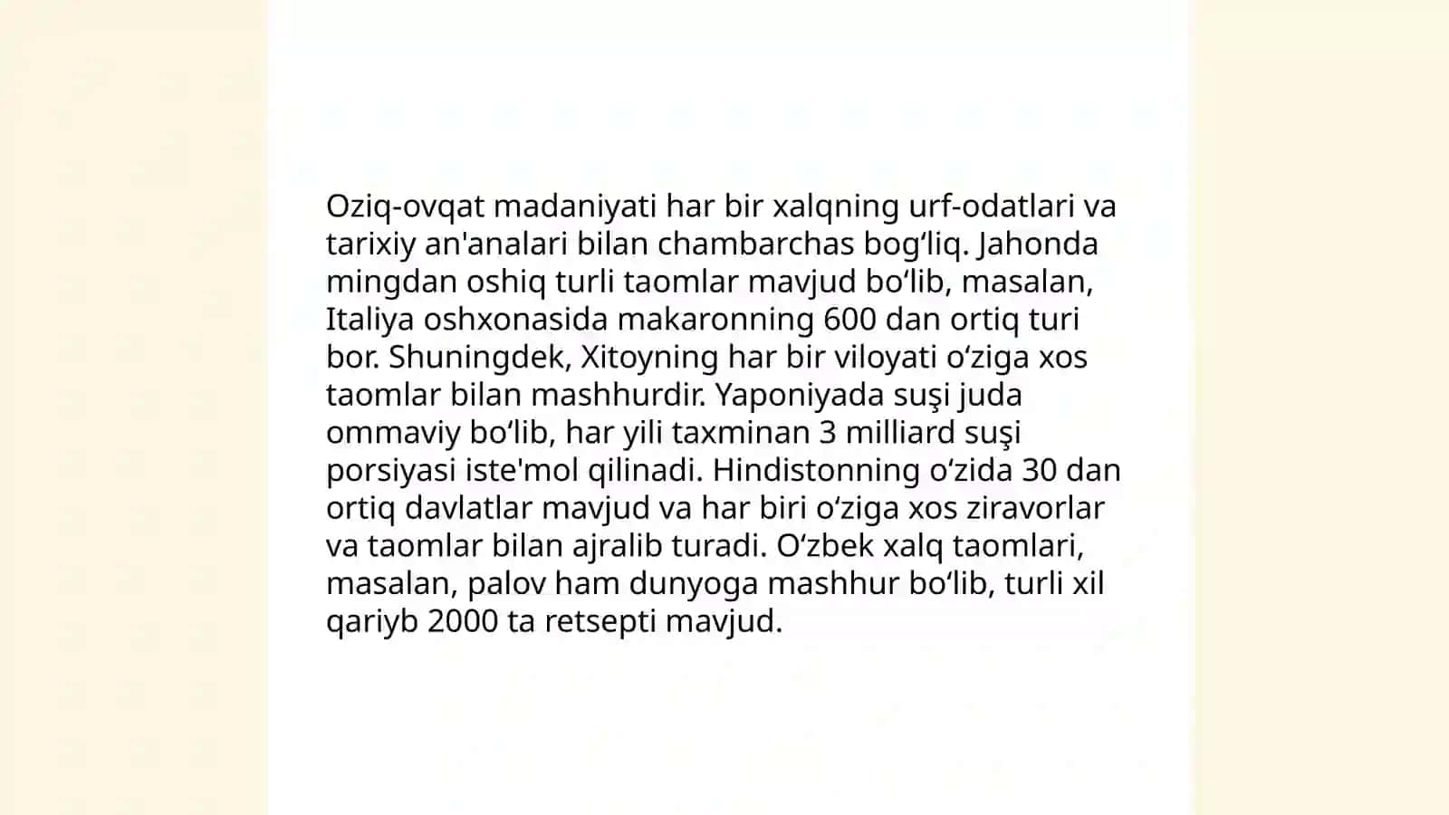 Dunyo xalqlari madaniyatining umumiylik va farqlari 4