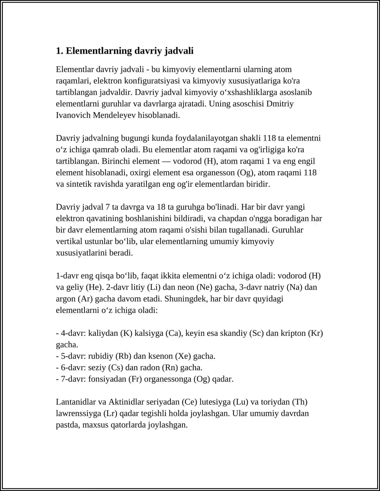 Elementlarning davriy jadvali 4