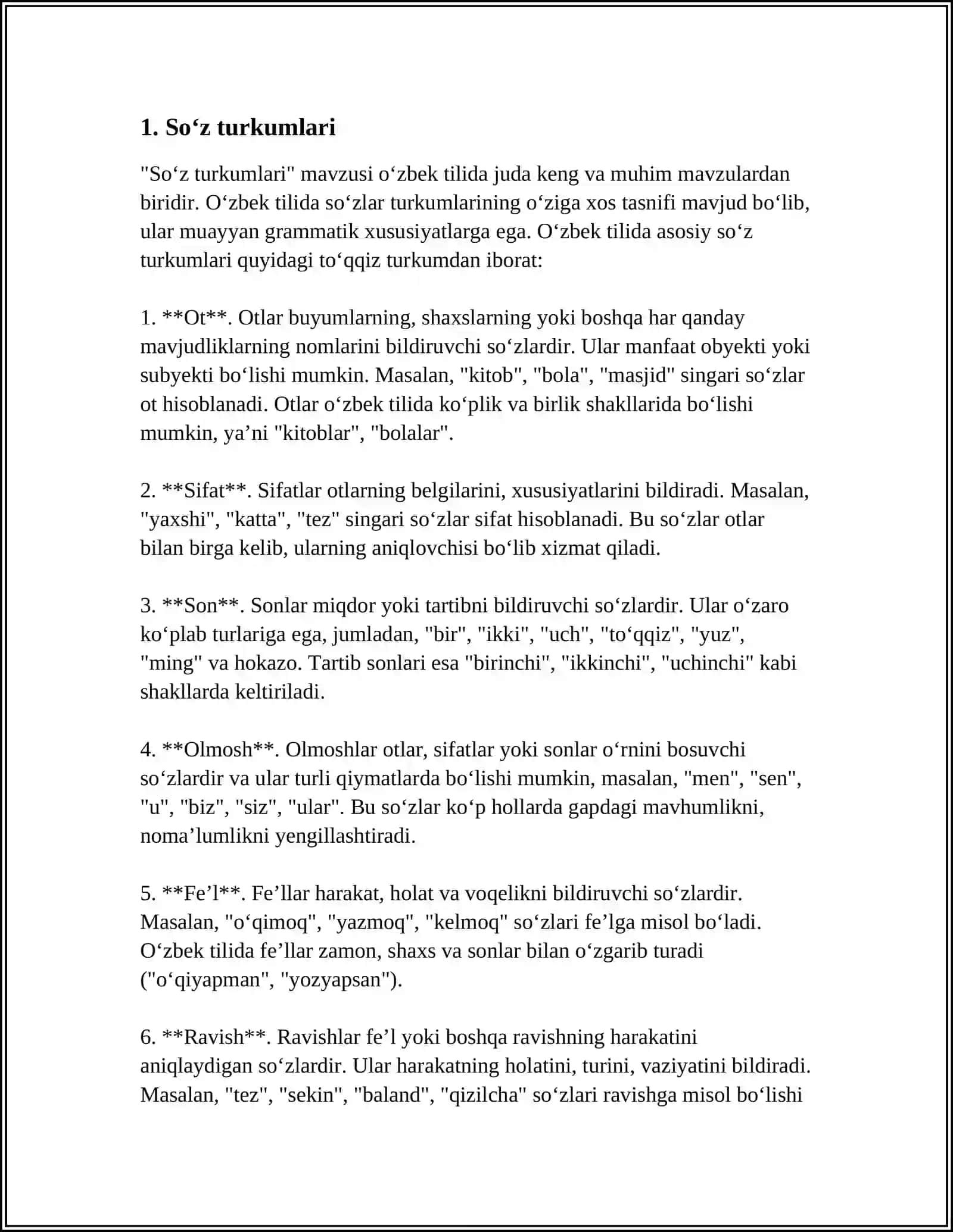 GRAMMATIK TUSHUNCHALARNI OʻZLASHTIRISH USTIDA ISHLASH JARAYONI 4