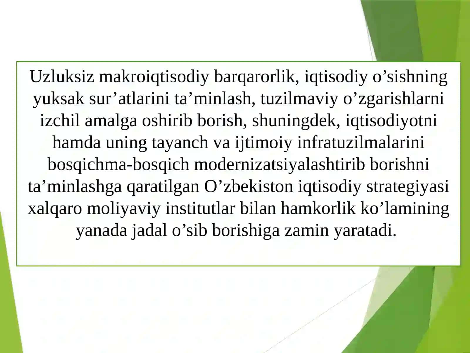 Xorijiy investorlar uchun O’zbekiston iqtisodiyotini jalb qiluvchanligi 4