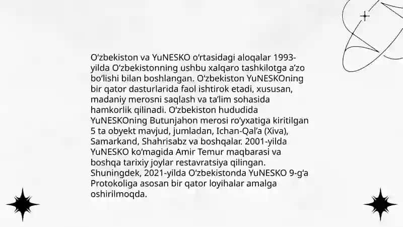 Oʻzbekistonning xalqaro tashkilotlar bilan hamkorlik aloqalari 4