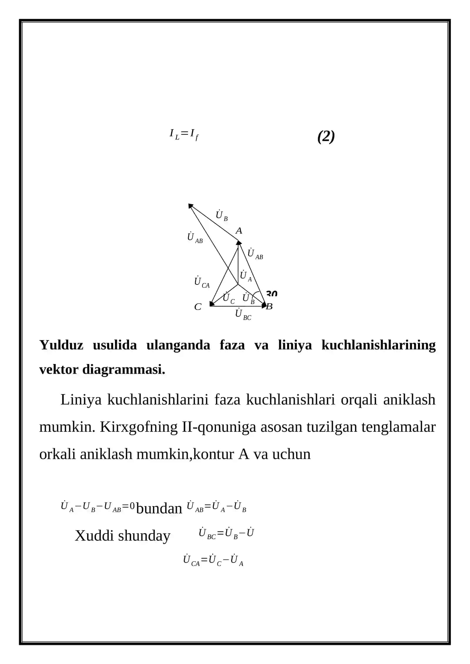 Uchburchak va yulduz shakildagi ulangan uch fazali elektr zanjirlari 4