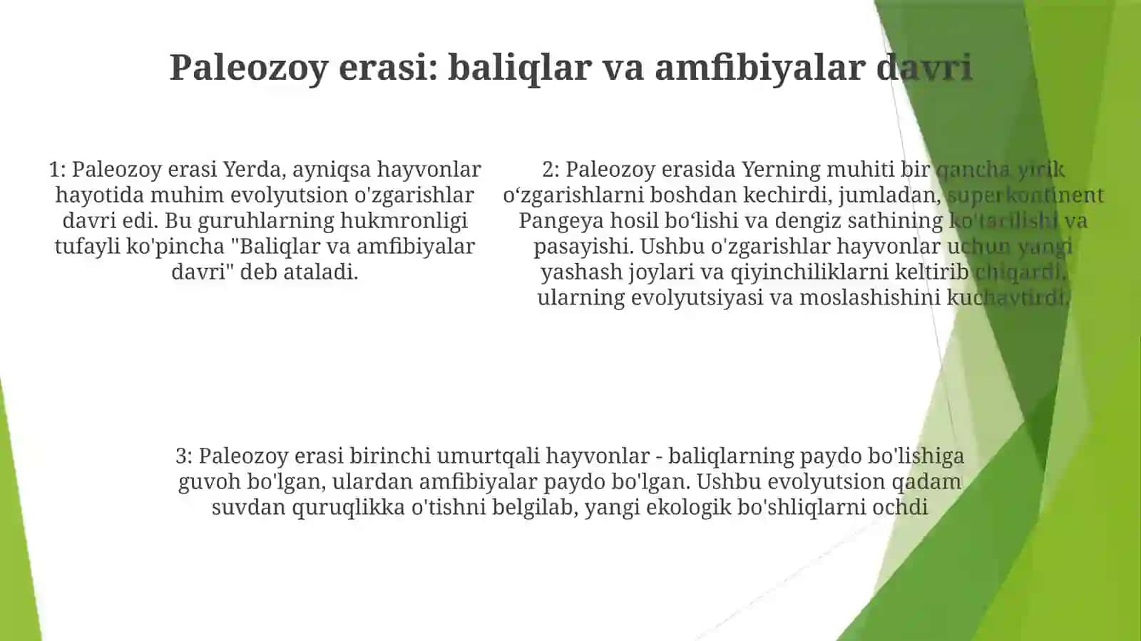 Yer Yuzida HayvonotDunyosining Evolutsiyasi 4