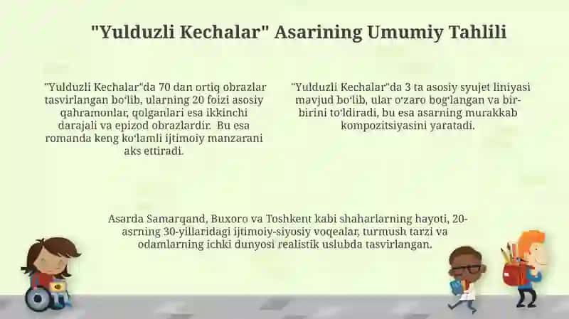 "Yulduzli Kechalar" Romanidagi Qahramonlarning Xarakteristikasi 4
