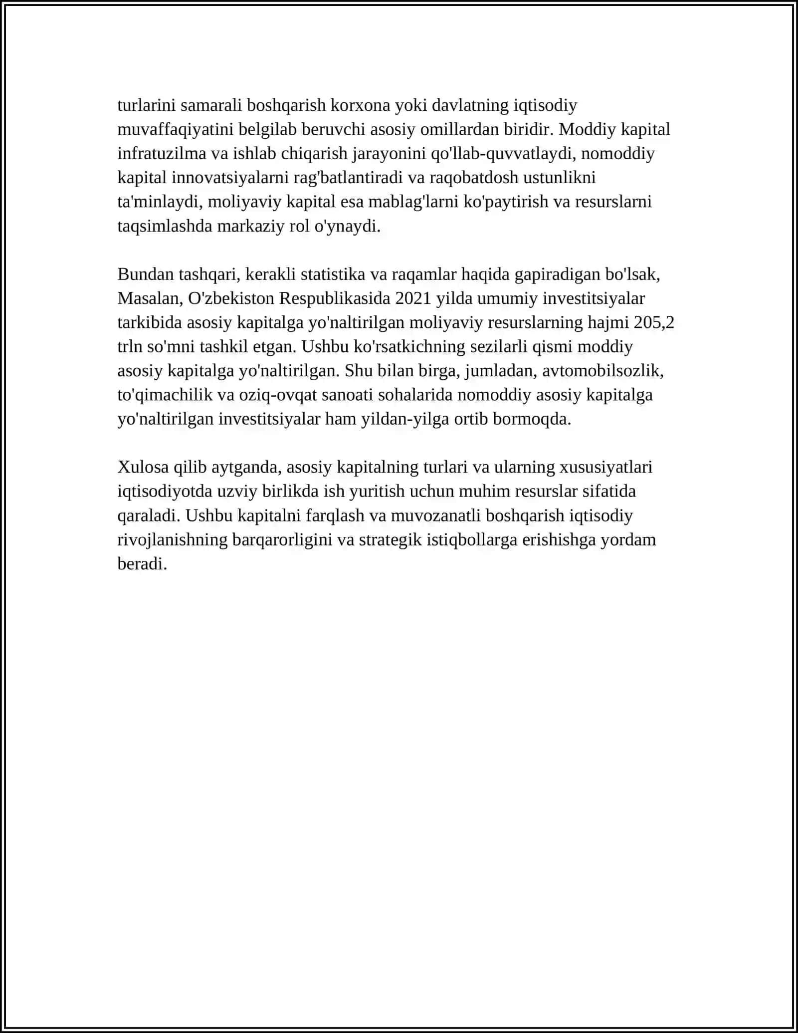 ASOSIY KAPITALNI TAKROR ISHLAB CHQARISH VA UNDAN FOYDALANISH SAMARADORLIGI 4