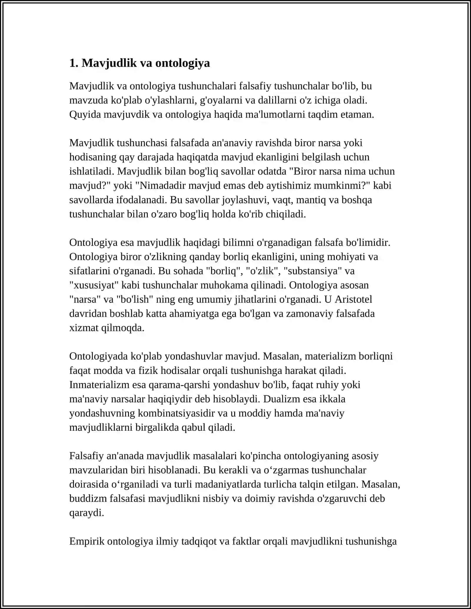 FALSAFA VA TABIIY ILMIY FANLARDA BORLIQNING MOHIYATIGA OID KONSEPSIYALAR 4
