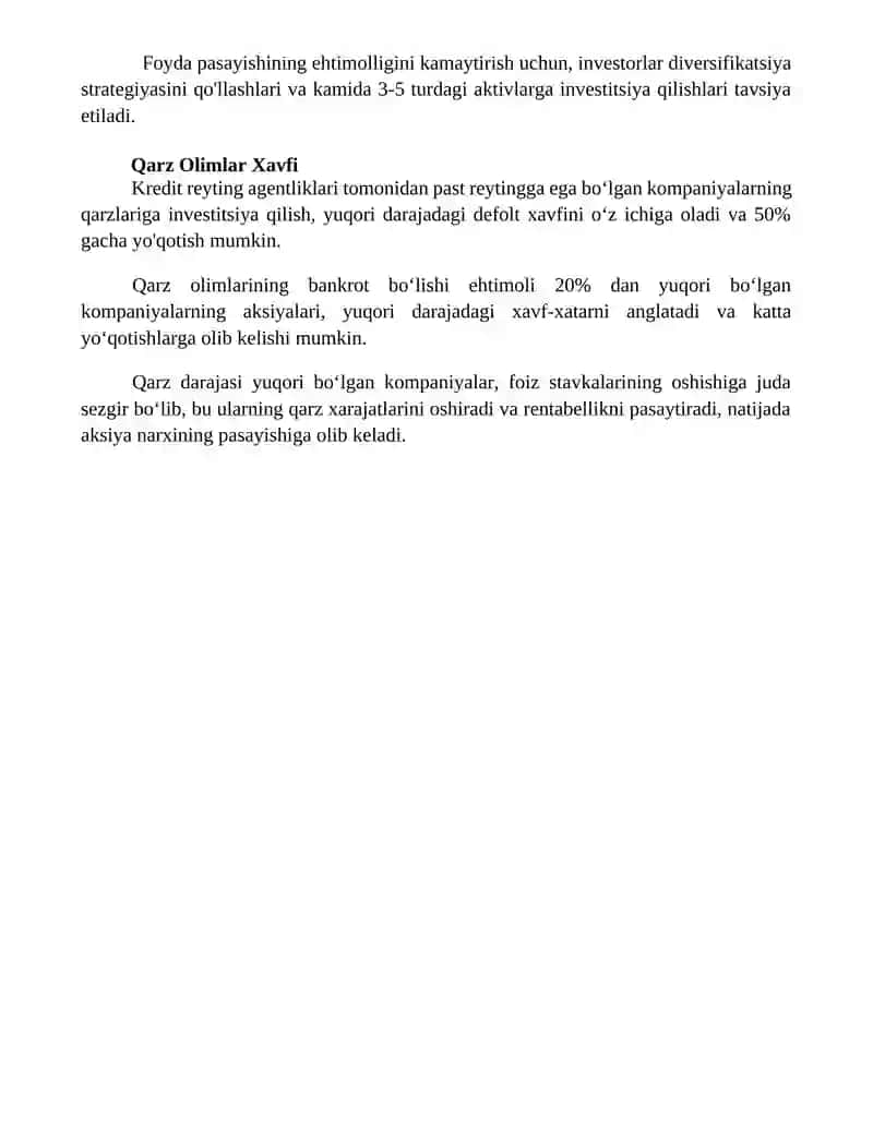 Birja savdosida risklar 4