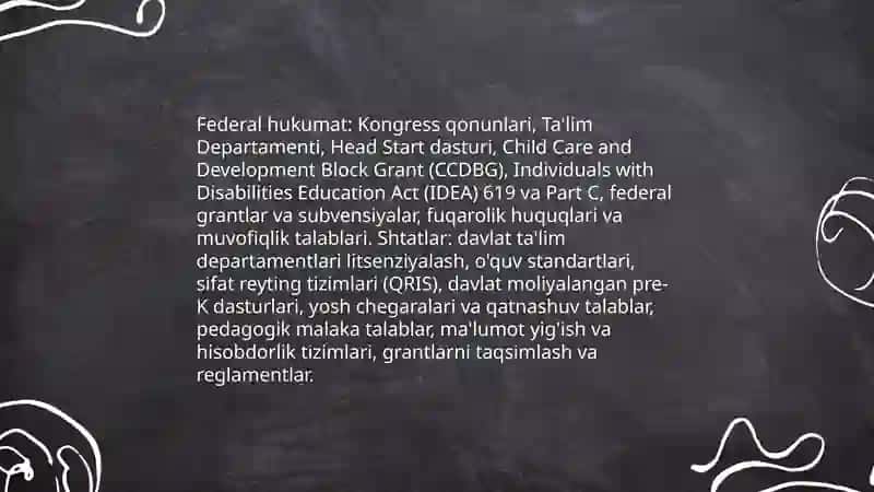 Amerika Qóshma Shtlatlarining maktabgacha ta'lim tizimi 4