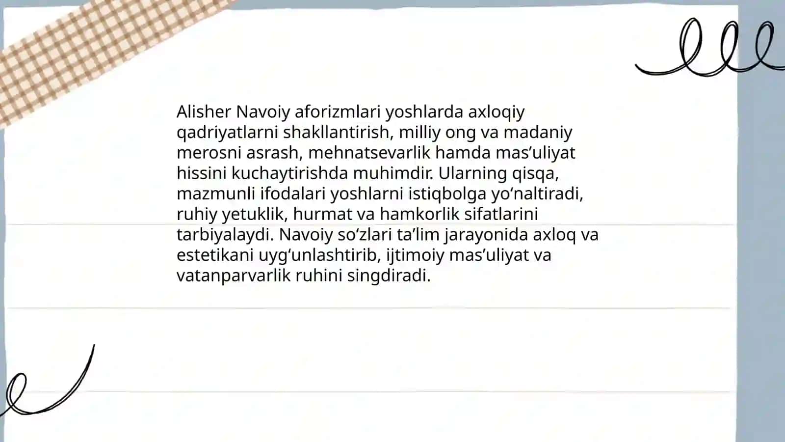Alisher Navoiy afarizmlari 4