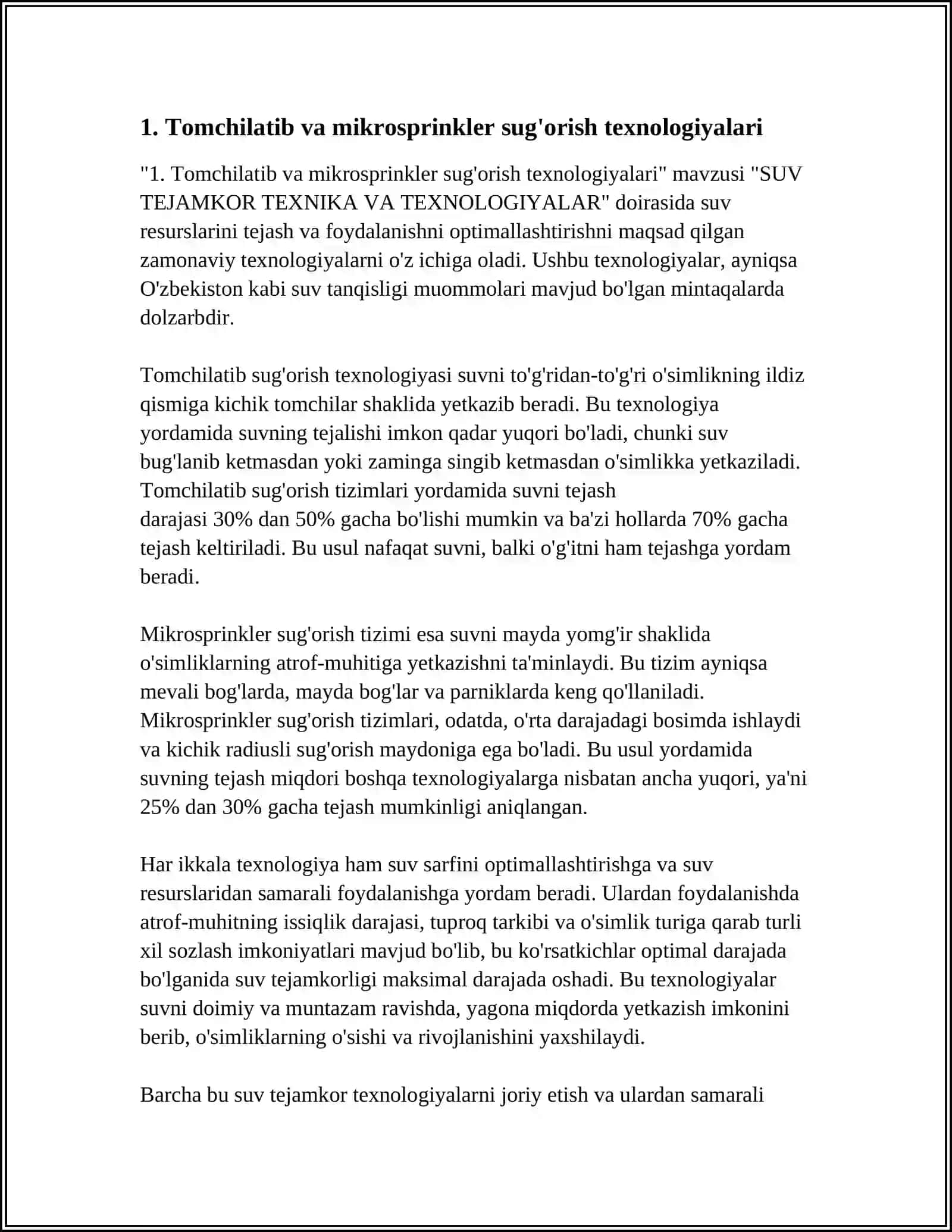 Tomchilatib va mikrosprinkler sug'orish texnologiyalari 4