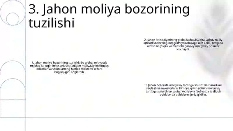 Jahon Iqtisodiyotining Globallashuvi Sharoitida Jahon Moliya Bozori Va Moliyaviy Tartibga Solish 4