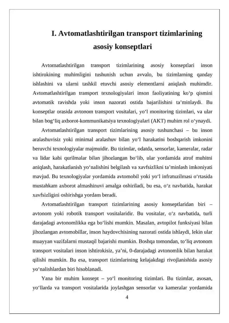 AVTOMATLASHTIRILGAN TRANSPORT TIZIMLARINING INSON ISHTIROKI 4