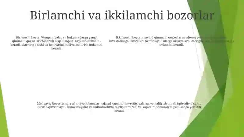 Moliya Bozorining Iqtisodiyotiga Ahamiyati Va O‘Rni 4