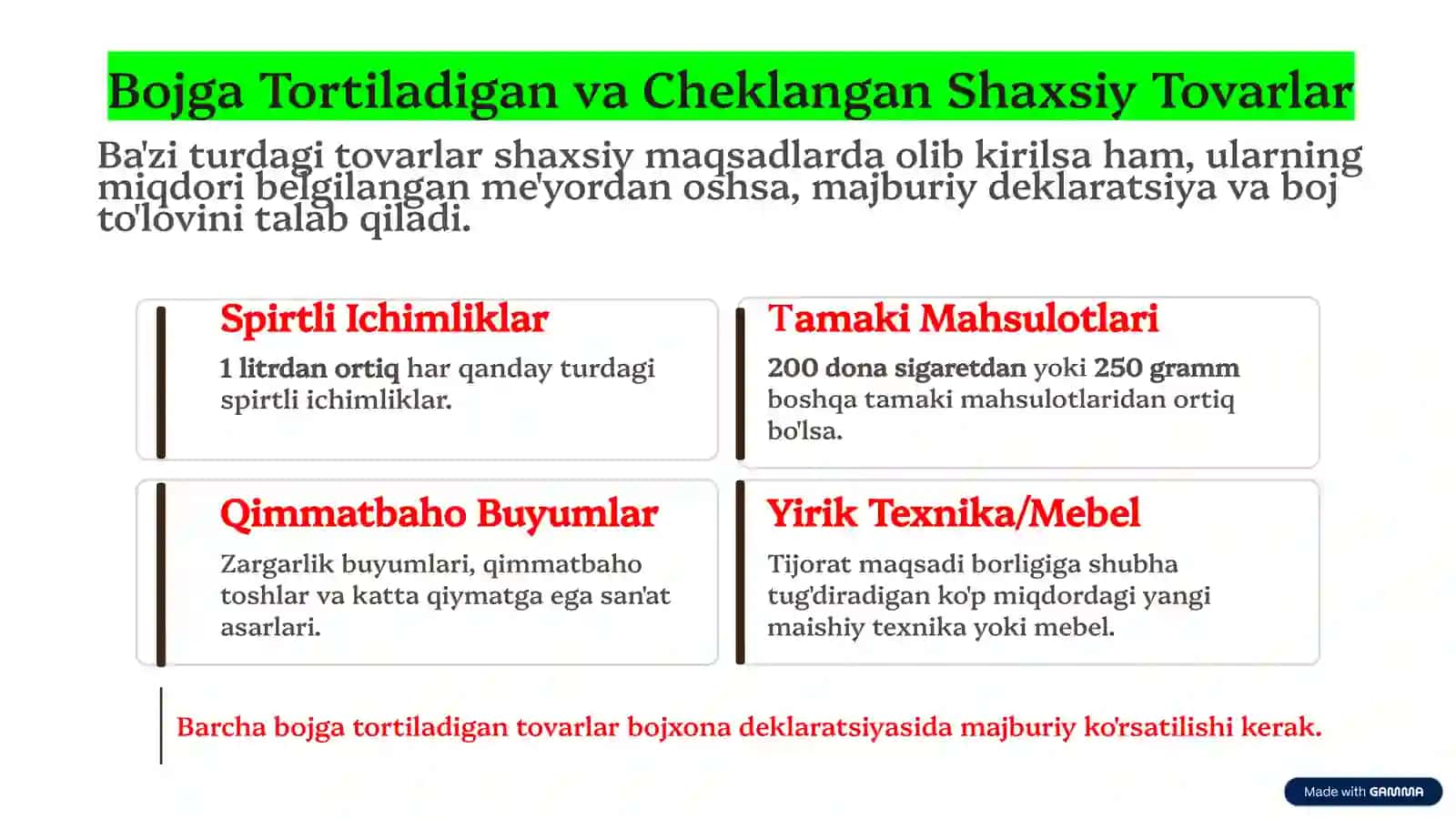 O'zbekistonga tovarlarni olib kirish 4
