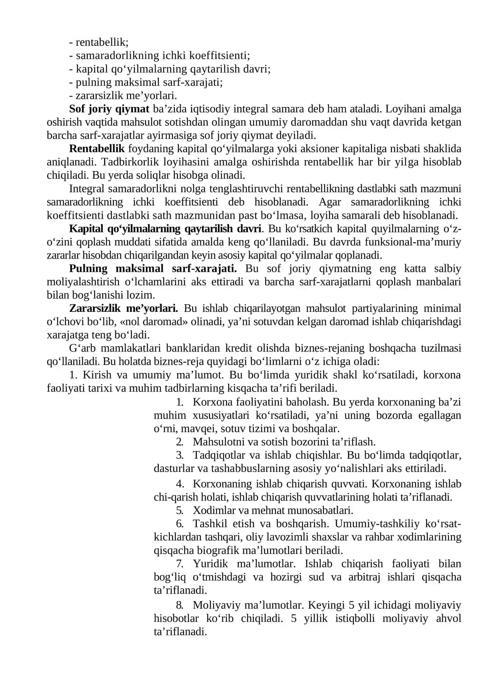 Kichik biznes va tadbirkorlik faoliyatini rejalashtirish 4