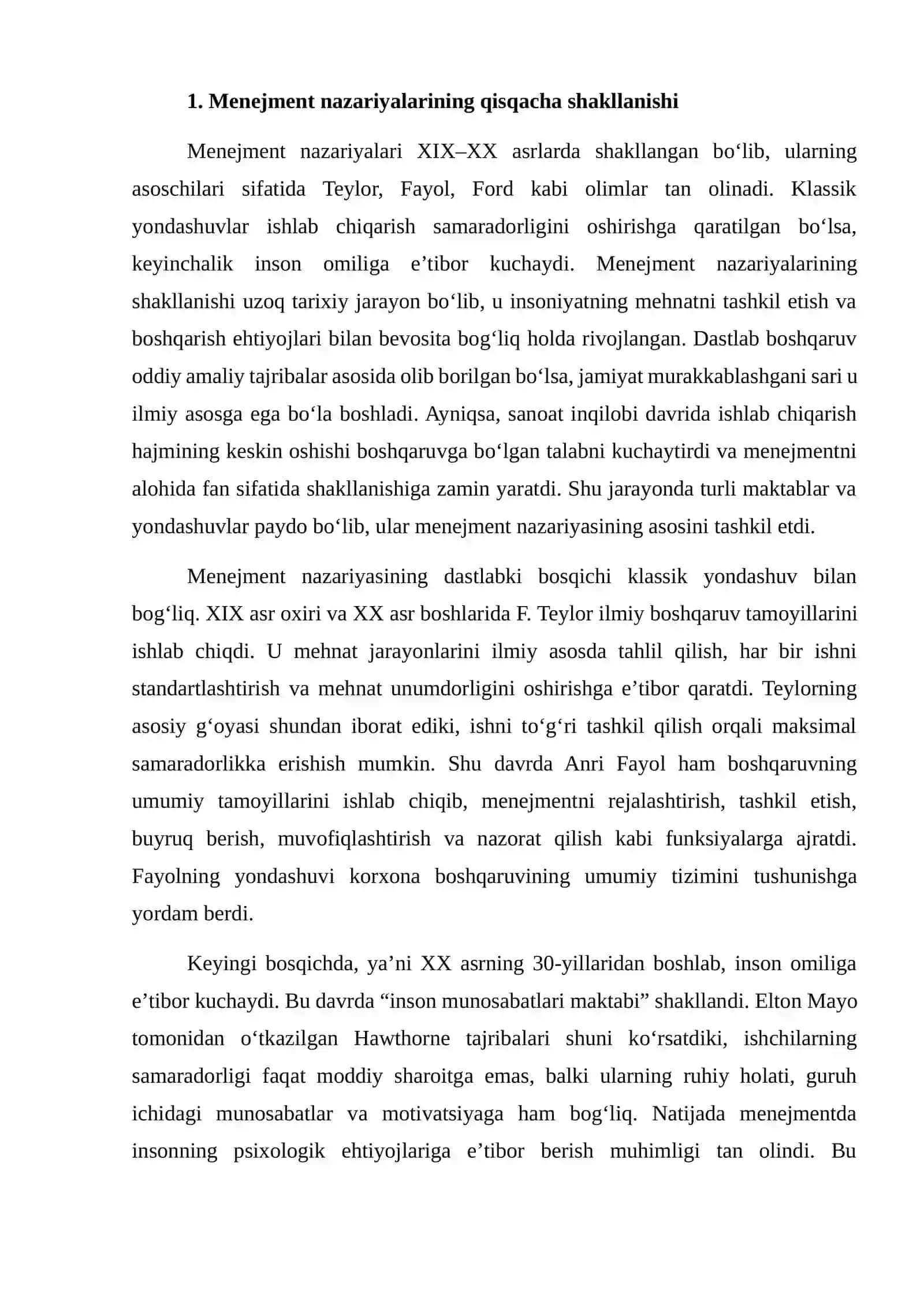 RIVOJLANAYOTGAN MAMLAKATLARDA MENEJMENT NAZARIYALARINING MOSLASHUVI 4