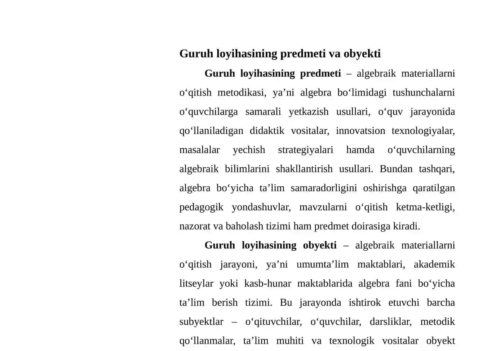 Algebraik materiallarni o‘qitish metodikasi 4