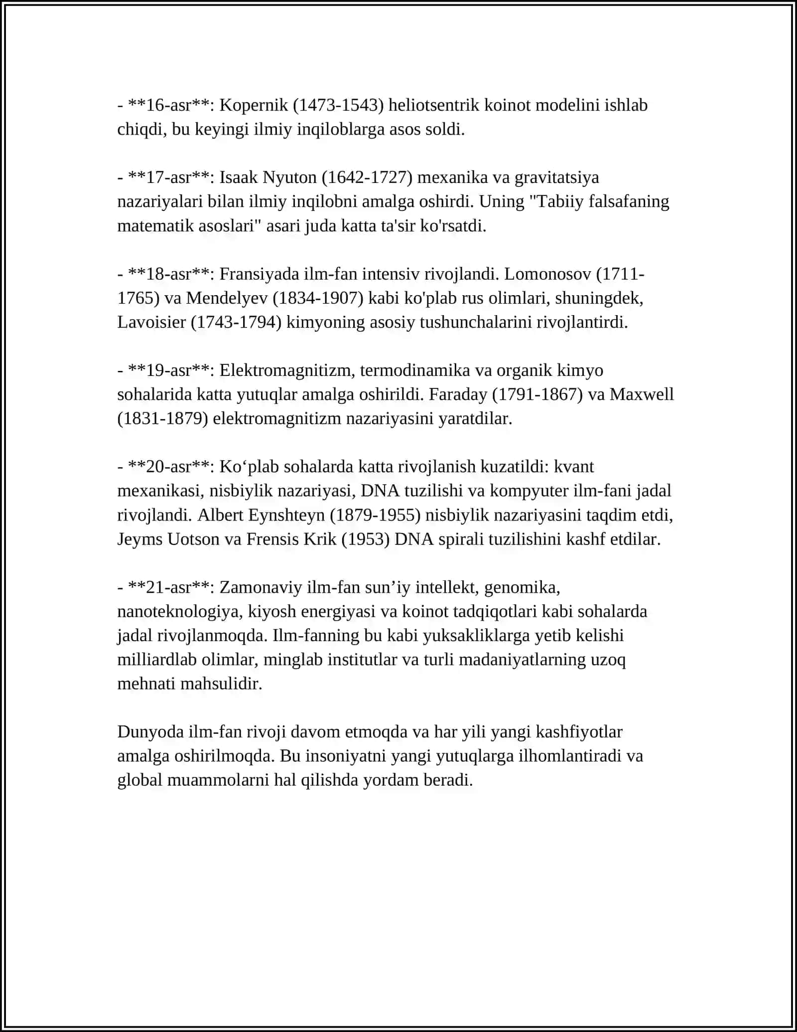 DUNYONING ILMIY MANZARASI VA UNING EVOLYUTSIYASI 4