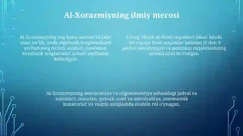 Muhammad ibn Muso AlXorazimiyningtabiathaqidagiqarashlari 4