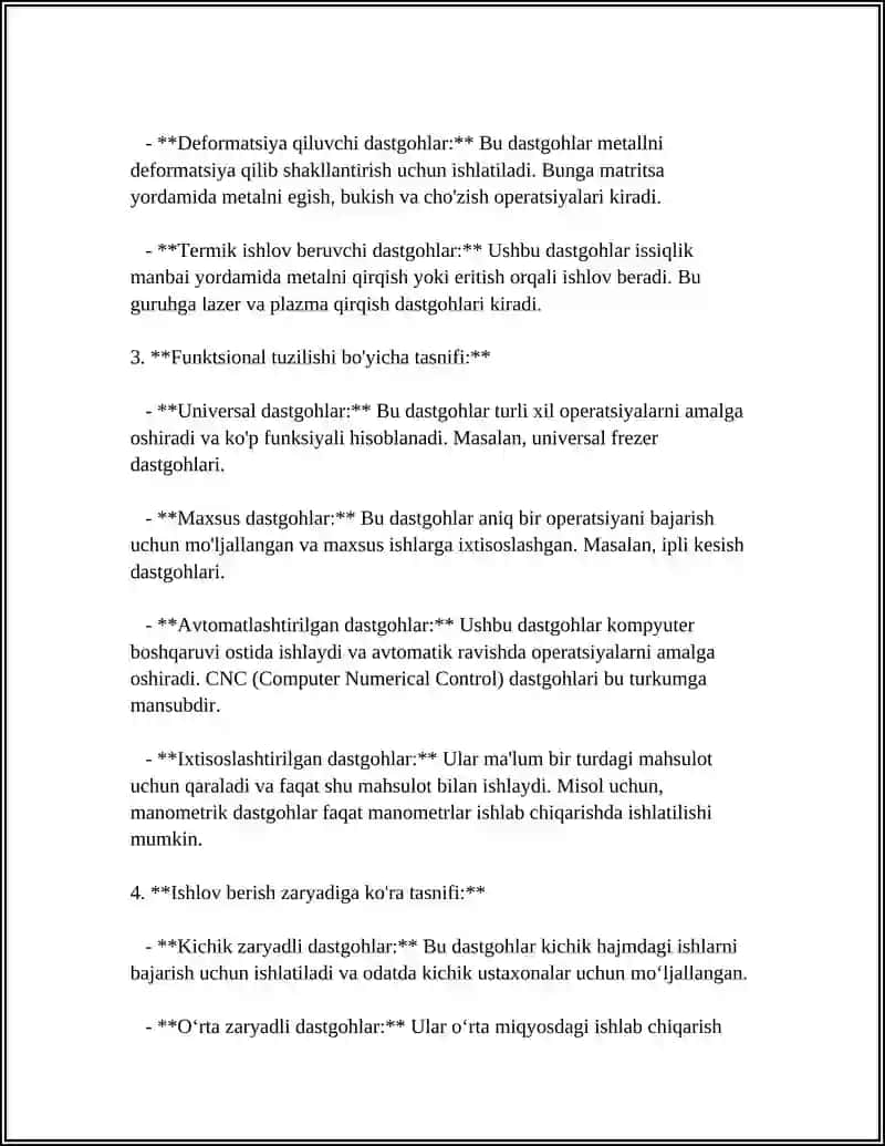 METALL QIRQISH DASTGOHLARINING TASNIFI VA UMUMIY TUZILISHI 4