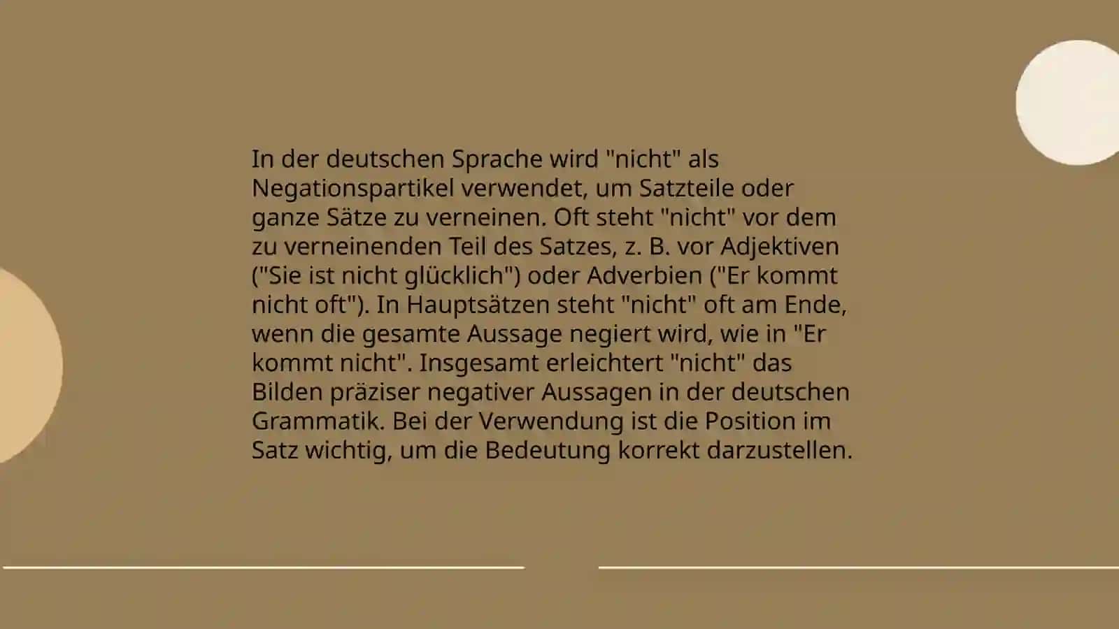 Negation:keine nicht, nie 4