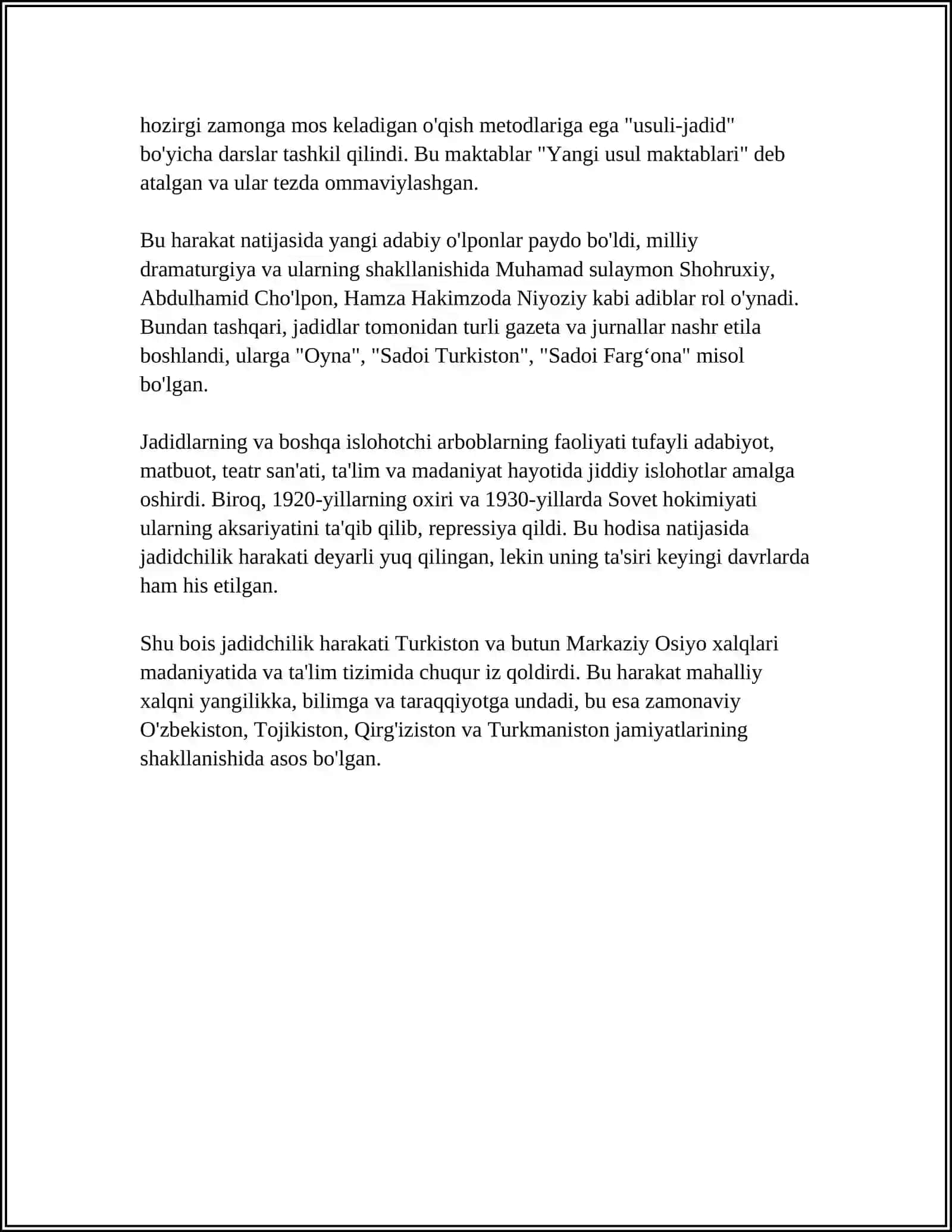 TURKISTONDA JADIDCHILIK XARAKATINING VUJUDGA KELISHI 4