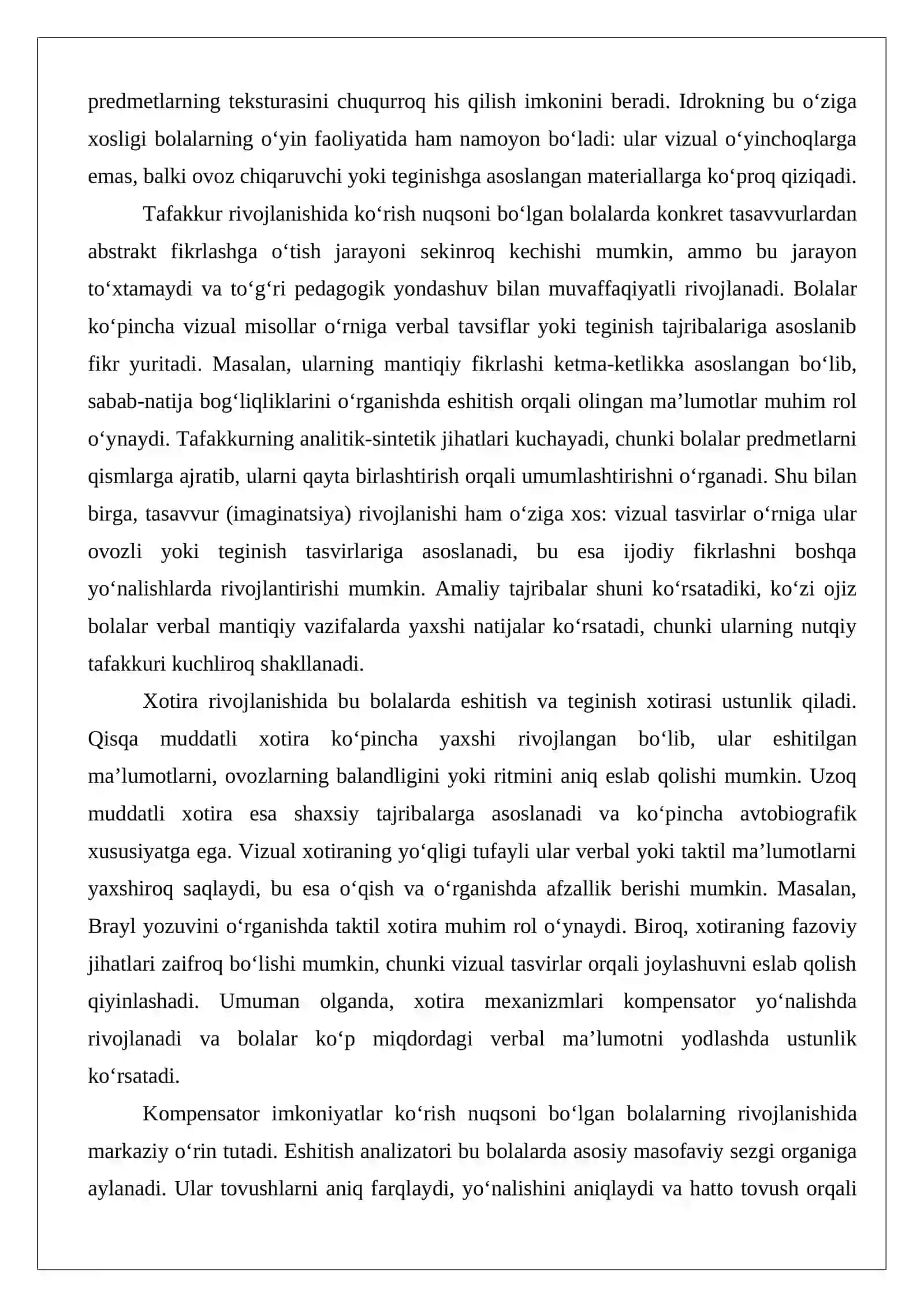 Ko‘rishda nuqsoni bo‘lgan bolalarda bilim, o‘yin, mehnat faoliyati usullarini shakllantirish 4