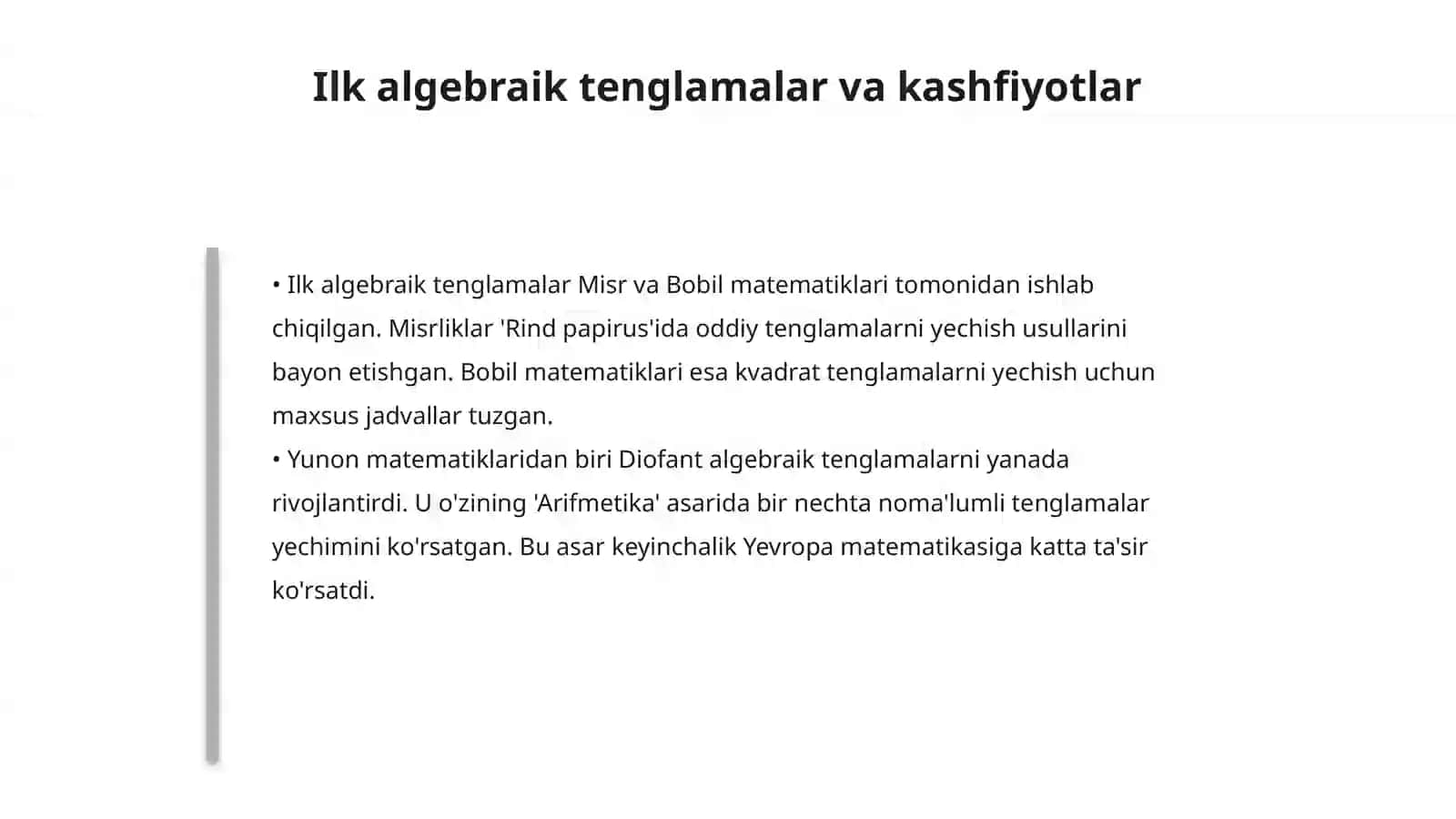 Algebraik tenglamalar 4